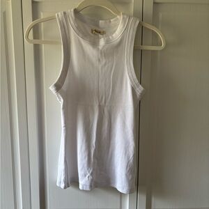 NWOT Madewell Supima Rib Cutaway Tank, white, size M